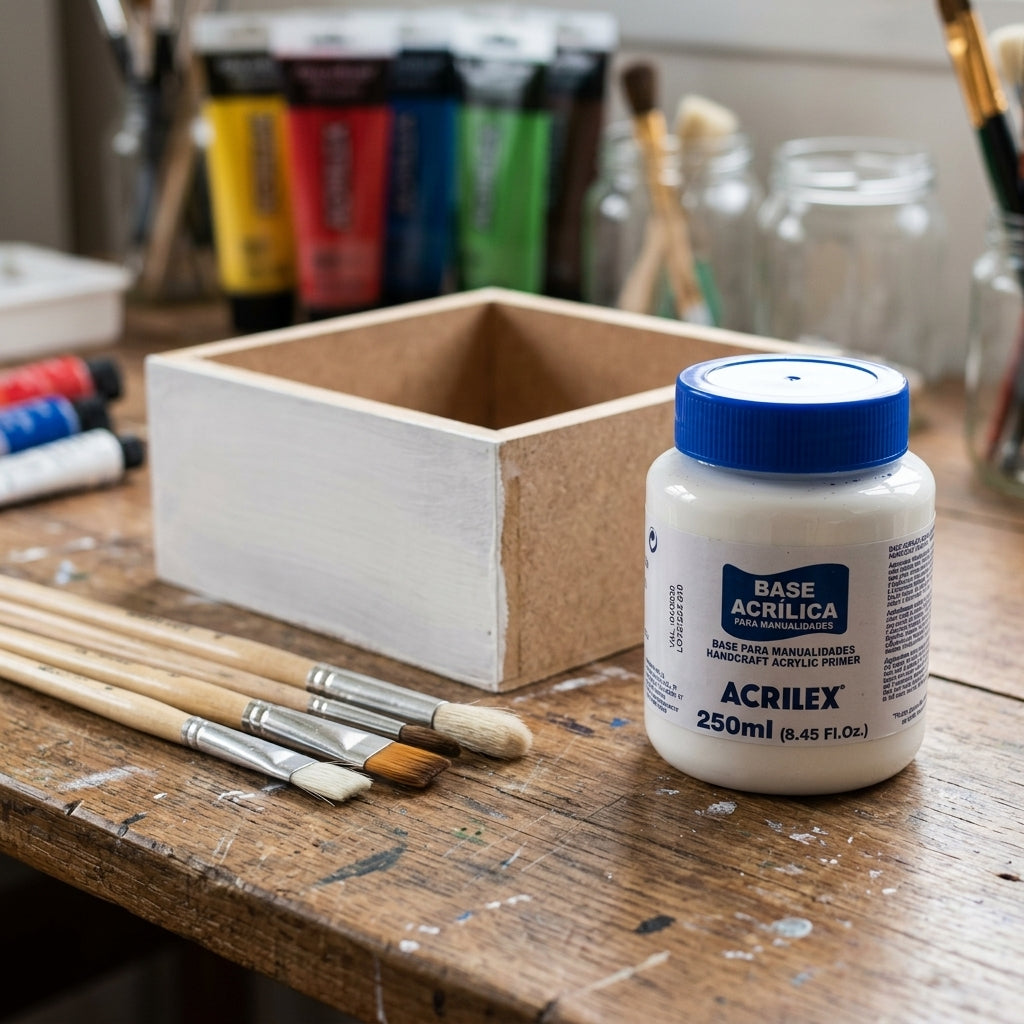 Acrylic primer bottle — Craft workshop lifestyle | Generated by Modelize