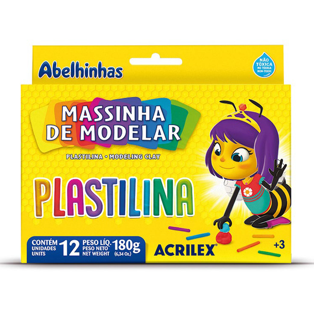 PLASTICINA 12 COLORES 180 GRS