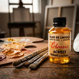 Fine art linseed oil medium — Artist workshop scene | Generated by Modelize