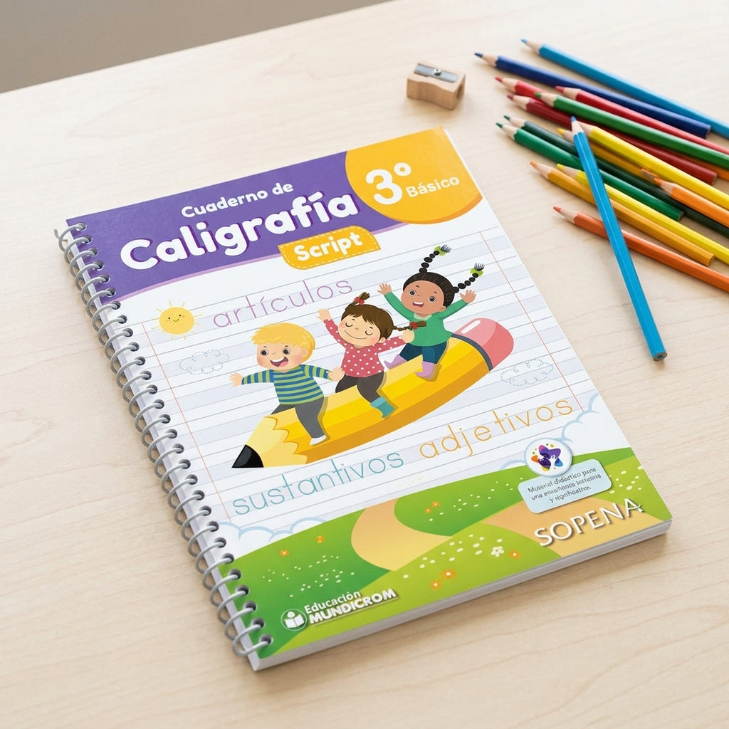 Spiral-bound calligraphy workbook — Calligraphy practice lifestyle scene | Generated by Modelize