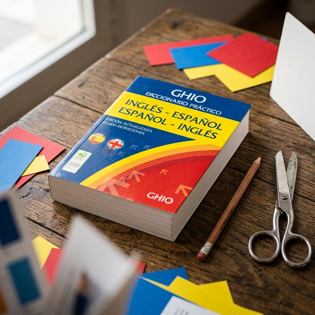 Bilingual Pocket Dictionary — Creative Crafting Scene | Generated by Modelize