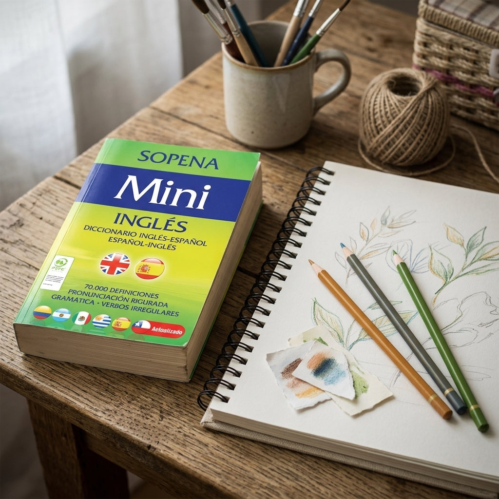 Mini bilingual dictionary — lifestyle_craft_desk | Generated by Modelize