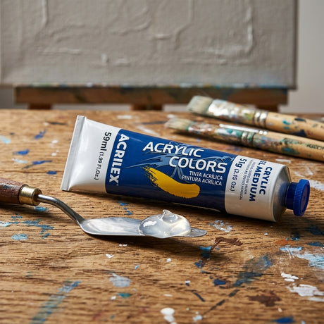 Acrylic gel medium tube — Artistic process scene | Generated by Modelize
